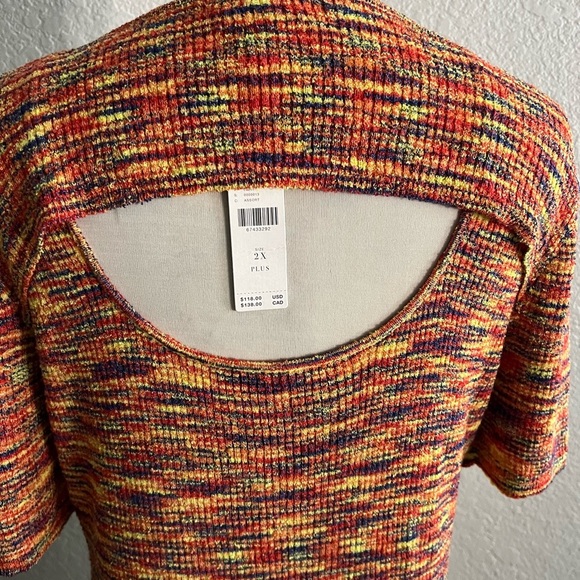 Anthropologie Current Air cutout knit mini dress multicolor size 2X plus - Picture 4 of 4